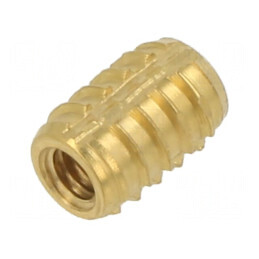 Adaos filetat din alamă M2,5 BN 37915 - Lungime 6,25mm pentru plastic | Electronic-mag.ro | Componente Electronice