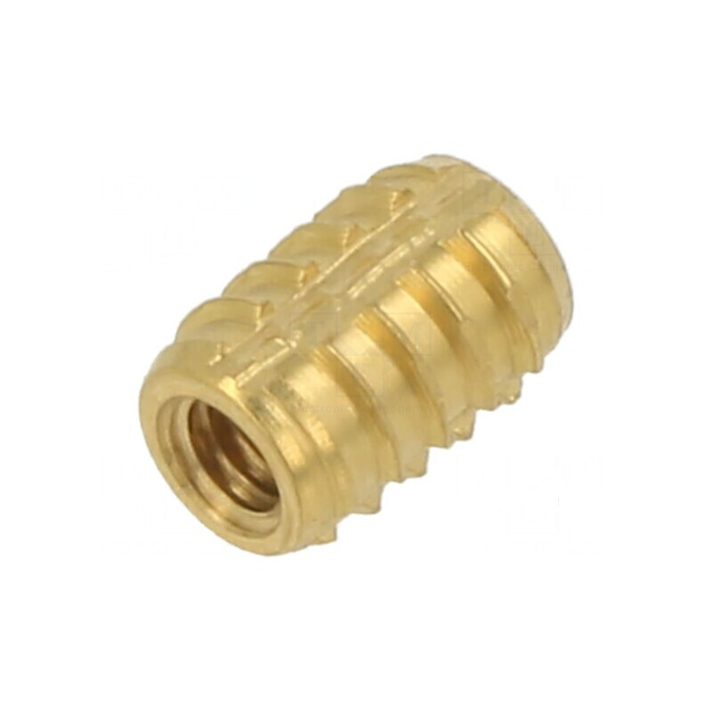 Adaos filetat din alamă M2,5 BN 37915 - Lungime 6,25mm pentru plastic | Electronic-mag.ro | Componente Electronice