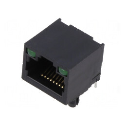 Conector RJ45 soclu PIN 8 cu diodă LED 8p8c THT pentru rețea | Electronic-mag.ro | Componente Electronice