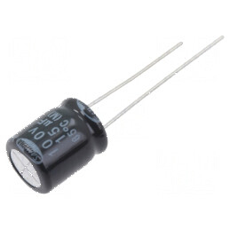 Condensator electrolitic bipolar THT 15μF 100VDC Ø10x12,5mm pentru aplicații electronice | Electronic-mag.ro | Componente Electronice