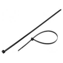 Colier de strângere din poliamidă 535N, negru, L: 390mm, W: 7,6mm | Electronic-mag.ro | Componente Electronice