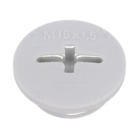 Capac de protecţie M16 1,5 IP54 din poliamidă gri deschis 7mm | Electronic-mag.ro | Componente Electronice
