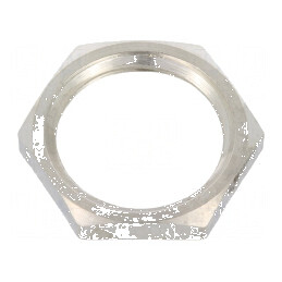 Piuliță M16 din alamă nichelată, 19mm, filet metric, pas 1,5 | Electronic-mag.ro | Componente Electronice