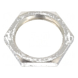 Piuliță M20 din alamă nichelată, 24mm, filet metric, pas 1,5 | Electronic-mag.ro | Componente Electronice
