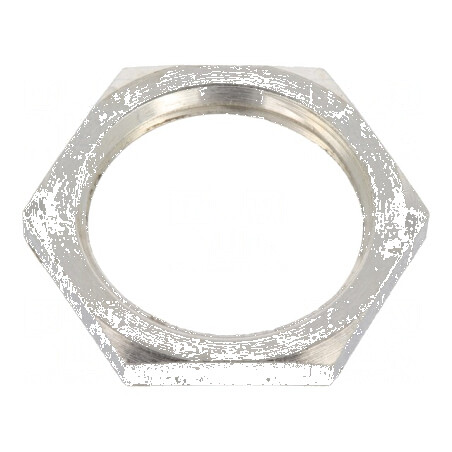 Piuliță M20 din alamă nichelată, 24mm, filet metric, pas 1,5 | Electronic-mag.ro | Componente Electronice