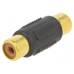 Adaptor RCA soclu aurit negru, din ambele părţi, pentru conexiuni audio de calitate | Electronic-mag.ro | Componente Electronice