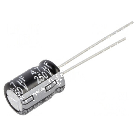 Condensator electrolitic THT 4,7uF 250VDC Ø8x11,5mm ±20% - Componentă electronică | Electronic-mag.ro | Componente Electronice