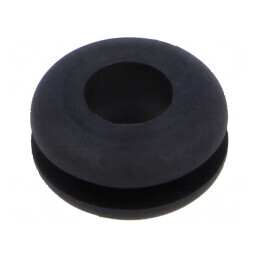 Manşon negru Øorif.mont: 9,5mm Øorif: 6,4mm rezistent la temperaturi -40÷135°C UL94HB | Electronic-mag.ro | Componente Electronice