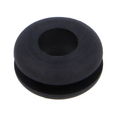 Manşon negru Øorif.mont: 9,5mm Øorif: 6,4mm rezistent la temperaturi -40÷135°C UL94HB | Electronic-mag.ro | Componente Electronice