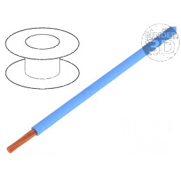 Cablu H05V2-K litat 0,5mm² 22AWG PVC albastru 300V 500V - 100m | Electronic-mag.ro | Componente Electronice