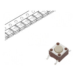 Microîntrerupător TACT SPST-NO 0,05A/12VDC SMT, Pozitie 2, Fara Accesorii | Electronic-mag.ro | Componente Electronice