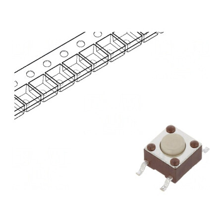 Microîntrerupător TACT SPST-NO 0,05A/12VDC SMT, Pozitie 2, Fara Accesorii | Electronic-mag.ro | Componente Electronice