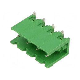 Regletă de conexiuni deconectabilă 5mm cu 4 piste la unghi de 90° | Electronic-mag.ro | Componente Electronice