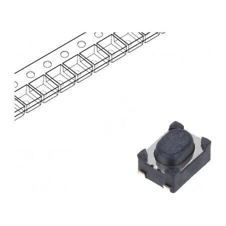 Microîntrerupător TACT SPST-NO 0,05A/16VDC SMT, Pozitie 2, Fără Elemente Adiționale | Electronic-mag.ro | Componente Electronice