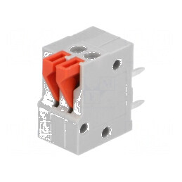 Regletă de conexiuni pentru PCB în unghi de 90° cu 2 piste, 2.54mm, 2A | Electronic-mag.ro | Componente Electronice