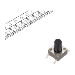Microîntrerupător TACT SPST-NO 0,05A/12VDC SMT - Pozitie 2 | Electronic-mag.ro | Componente Electronice