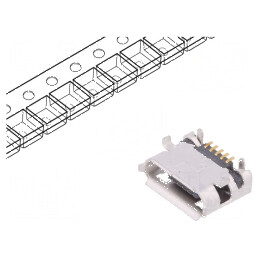 Conector USB B micro soclu pentru PCB SMT/THT PIN 5 USB 2.0 - Componente electronice | Electronic-mag.ro | Componente Electronice
