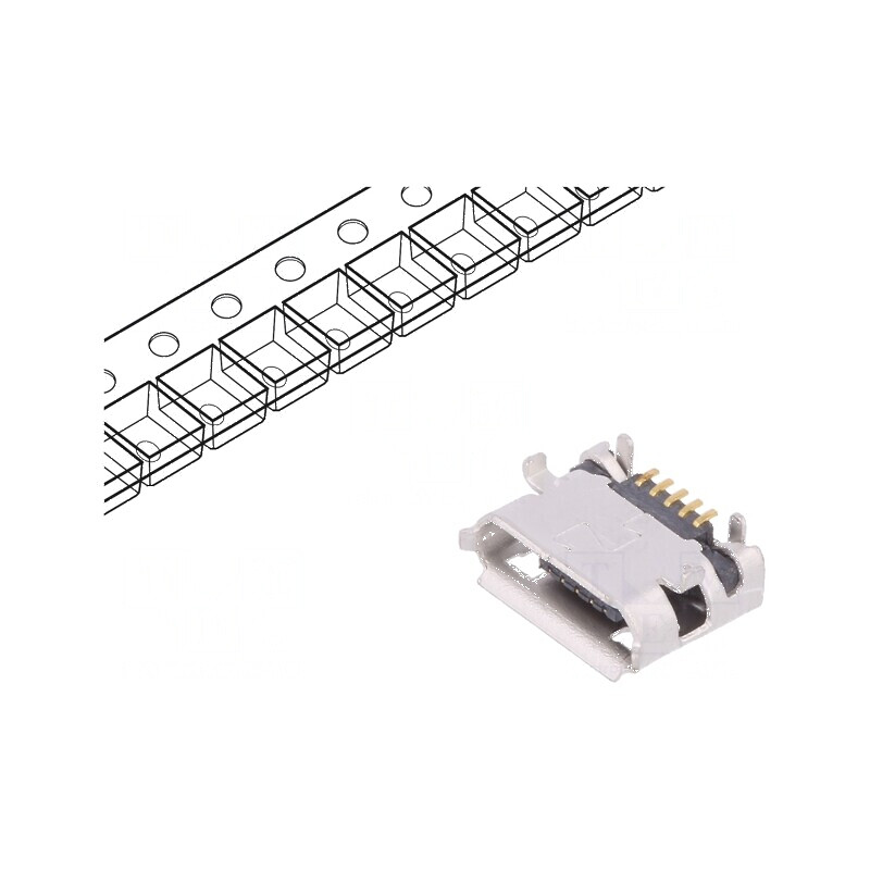 Conector USB B micro soclu pentru PCB SMT/THT PIN 5 USB 2.0 - Componente electronice | Electronic-mag.ro | Componente Electronice Conector USB B micro soclu pentru PCB SMT/THT PIN 5 USB 2.0 - Componente electronice | Electronic-mag.ro | Componente Electronice