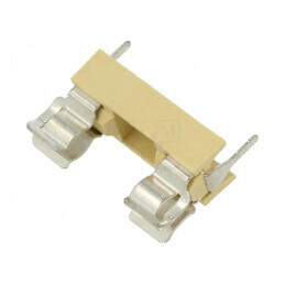 Clemă siguranţă cilindrică THT 5x20mm, 30÷85°C, 6,3A, galbenă | Electronic-mag.ro | Componente Electronice