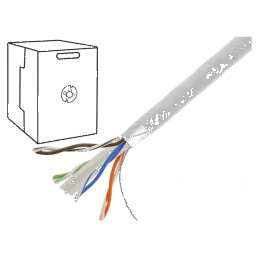 Cablu F/UTP 4x2x0,57mm CCA PVC gri 305m Ø6,2mm pentru rețele de date | Electronic-mag.ro | Componente Electronice