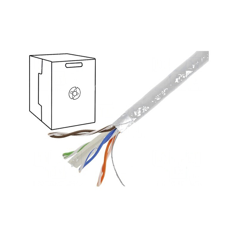 Cablu F/UTP 4x2x0,57mm CCA PVC gri 305m Ø6,2mm pentru rețele de date | Electronic-mag.ro | Componente Electronice Cablu F/UTP 4x2x0,57mm CCA PVC gri 305m Ø6,2mm pentru rețele de date | Electronic-mag.ro | Componente Electronice