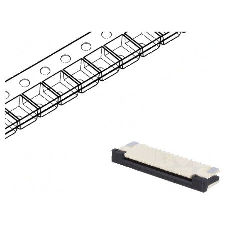 Conector FFC/FPC orizontal 14 pini superioare ZIF pentru conectivitate eficientă | Electronic-mag.ro | Componente Electronice