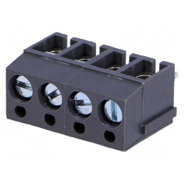 Regletă de conexiuni pentru PCB în unghi de 90°, 4 piste, 5mm, 2,5mm² | Electronic-mag.ro | Componente Electronice