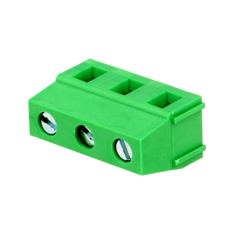 Regletă de conexiuni PCB 90° 7,5mm 3 piste 10A | Electronic-mag.ro | Componente Electronice