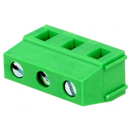 Regletă de conexiuni PCB 90° 7,5mm 3 piste 10A | Electronic-mag.ro | Componente Electronice