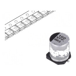 Condensator electrolitic SMD 100uF 35VDC low ESR Ø8x10,2mm | Electronic-mag.ro | Componente Electronice