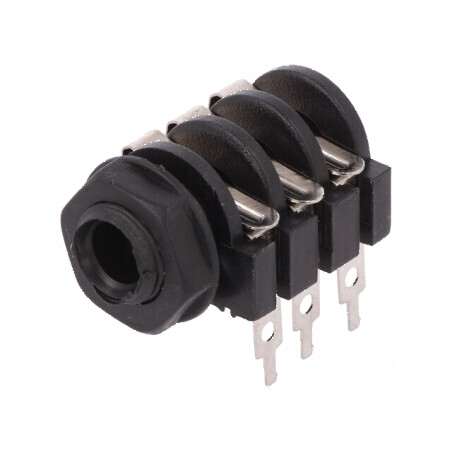 Conector Jack 6,3mm soclu mamă stereo THT, 3 piste - Înaltă calitate | Electronic-mag.ro | Componente Electronice