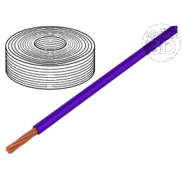 Cablu electric LifY 1x0,1mm² litat cu PVC violet 300V -15÷80°C | Electronic-mag.ro | Componente Electronice