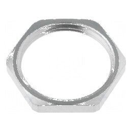 Piuliță PG13,5 din alamă nichelată, grosime 3mm, cheie 23mm, filet PG | Electronic-mag.ro | Componente Electronice