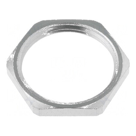 Piuliță PG13,5 din alamă nichelată, grosime 3mm, cheie 23mm, filet PG | Electronic-mag.ro | Componente Electronice