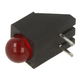 LED 4,75mm roșu 20mA 60° 2÷2,5V 40mcd în carcasă - Nr. diodă: 1 | Electronic-mag.ro | Componente Electronice