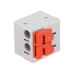 Regletă de conexiuni PCB unghi 90° 5,08mm 2 piste 10A | Electronic-mag.ro | Componente Electronice