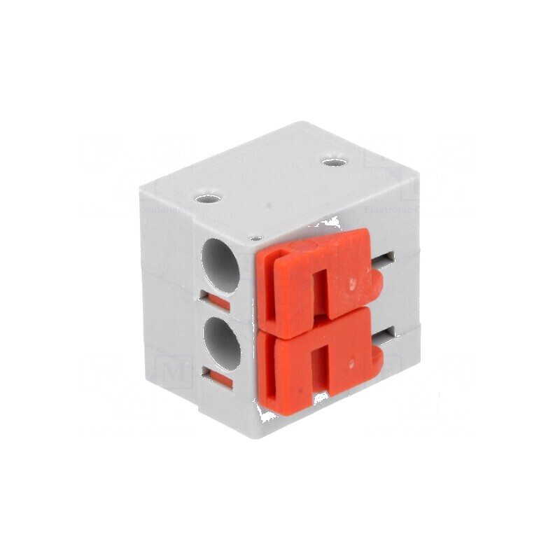 Regletă de conexiuni PCB unghi 90° 5,08mm 2 piste 10A | Electronic-mag.ro | Componente Electronice