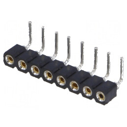 Conector şiruri pini soclu mamă PIN 8 contacte întoarse THT pentru montaj prin trecere | Electronic-mag.ro | Componente Electronice