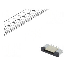 Conector FFC/FPC vertical 10 pini ZIF SMT 500mA cositorit | Electronic-mag.ro | Componente Electronice