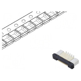 Conector FFC/FPC vertical 10 pini ZIF SMT 500mA cositorit | Electronic-mag.ro | Componente Electronice