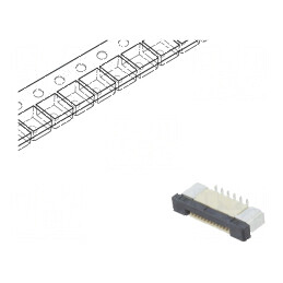 Conector FFC/FPC vertical ZIF cu 12 pini SMT 500mA cositorit | Electronic-mag.ro | Componente Electronice