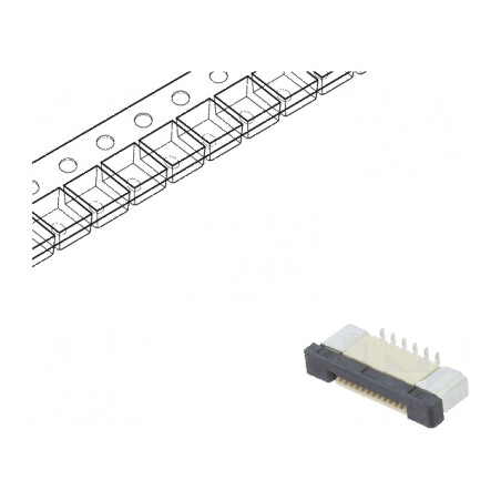 Conector FFC/FPC vertical ZIF cu 12 pini SMT 500mA cositorit | Electronic-mag.ro | Componente Electronice