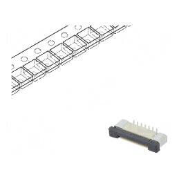 Conector FFC/FPC vertical 14 PIN ZIF SMT 500mA cositorit pentru plăci electronice | Electronic-mag.ro | Componente Electronice