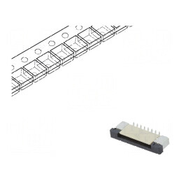 Conector FFC/FPC vertical PIN 16 ZIF SMT 500mA cositorit pentru aplicații electronice | Electronic-mag.ro | Componente Electronice