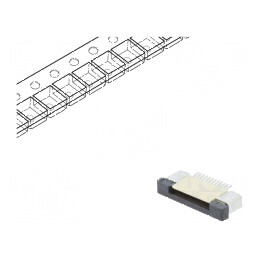 Conector FFC/FPC orizontal PIN 12 ZIF SMT 500mA cositorit pentru conectivitate electronică | Electronic-mag.ro | Componente Electronice