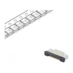 Conector FFC/FPC orizontal 12 PIN ZIF SMT 500mA cositorit pentru montaj electronic | Electronic-mag.ro | Componente Electronice