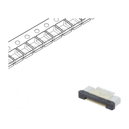 Conector FFC/FPC orizontal 12 PIN ZIF SMT 500mA cositorit pentru montaj electronic | Electronic-mag.ro | Componente Electronice