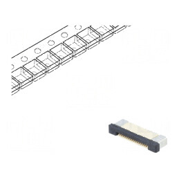Conector FFC/FPC orizontal ZIF 16 pini SMT 500mA cositorit | Electronic-mag.ro | Componente Electronice