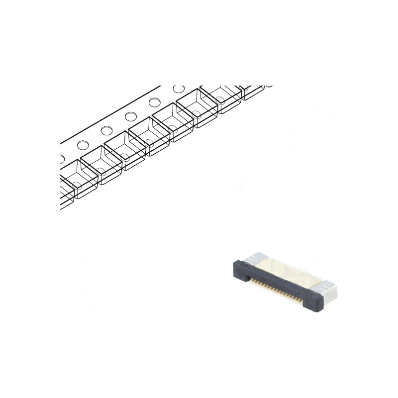 Conector FFC/FPC orizontal ZIF 16 pini SMT 500mA cositorit | Electronic-mag.ro | Componente Electronice