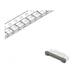 Conector FFC/FPC orizontale 16 PIN ZIF SMT 500mA cositorit - Componentă electronică | Electronic-mag.ro | Componente Electronice